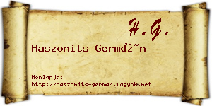 Haszonits Germán névjegykártya